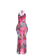 Alia Floral Mesh Maxi Dress