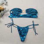 Glossy Blue Starfish Charm Bikini